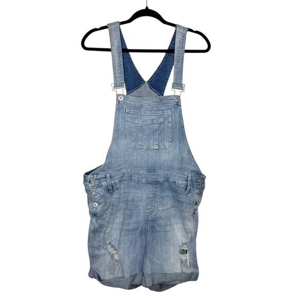 TORRID / light wash denim short overalls shortalls / 18 - Picture 1 of 10